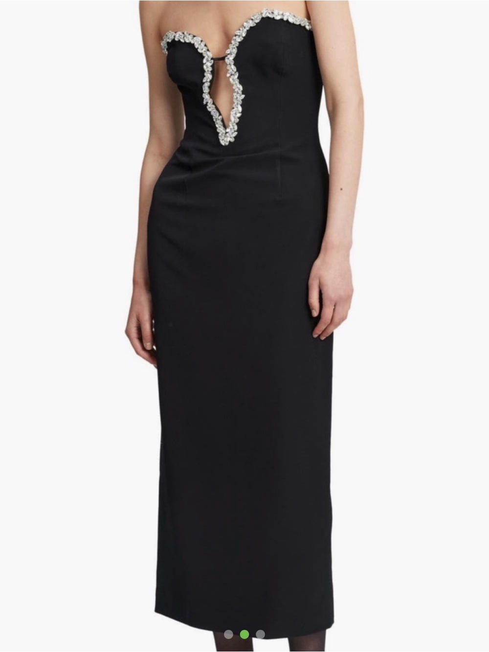 Bardot Black Strapless Gown with Crystal Trim